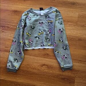 Powerpuff Girls Gray Cartoon Sweatshirt